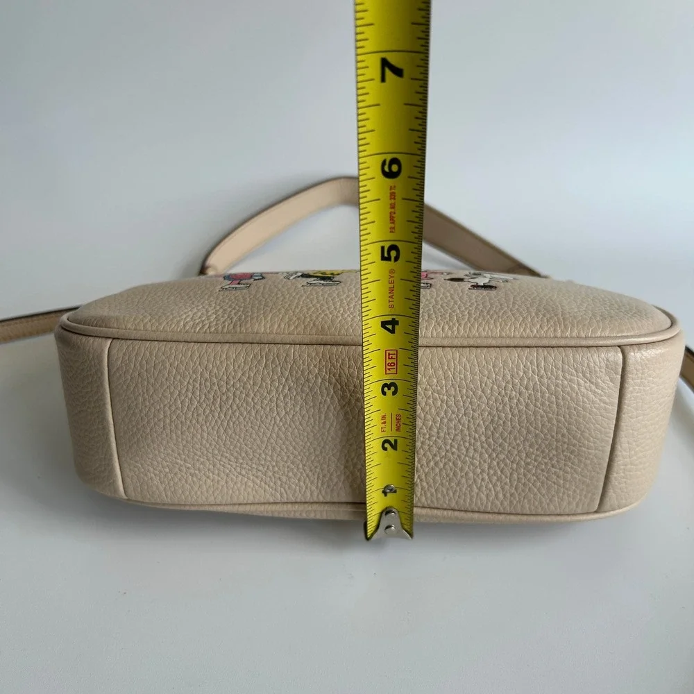 Coach x Peanuts Teri Ivory Leather Snoopy Friends Shoulder Bag CE861